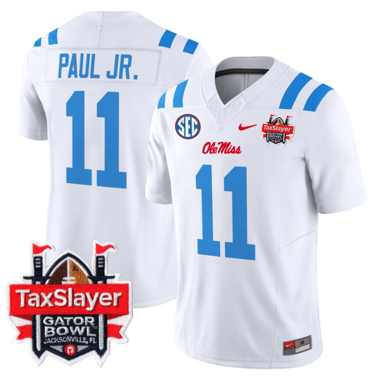 Chris Paul Jr Jersey #11 Ole Miss Rebels 2024 Gator Bowl V2 2024 Stitched Football