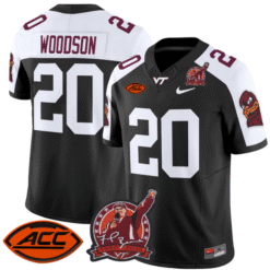 Caleb Woodson Jersey #20 Virginia Tech Hokies Coach Frank Beamer Football Stitched