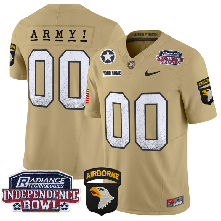 Custom Army Black Knights Jersey Independence Bowl Patch 2024 Vapor Stitched Football - Image 3