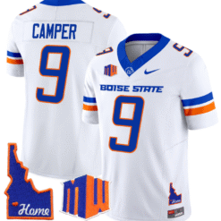 Alternative view of Cameron Camper Jersey #9 Boise State Broncos 2024 Home Patch Vapor Stitched Football