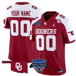 Custom Oklahoma Sooners Jersey 2025 Armed Forces Bowl Patch Vapor Football Stitched