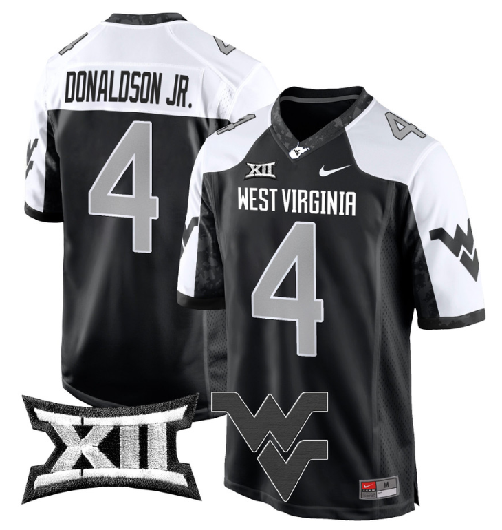 CJ Donaldson Jr Jersey #4 West Virginia Mountaineers Game Football Stitched