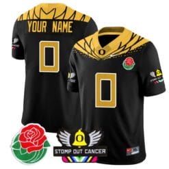 Alternative view of Custom Oregon Ducks Jersey 2024 Rose Bowl Patch Football Stitched