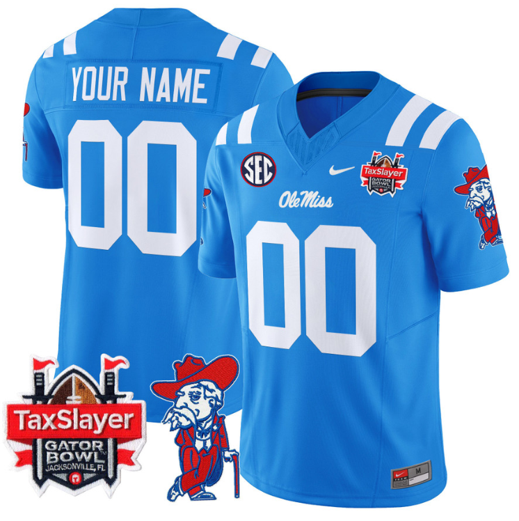 Custom Ole Miss Rebels Jersey 2025 Gator Bowl Patch Vapor Stitched Football - Image 5