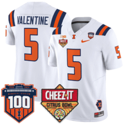 Alternative view of Ca'Lil Valentine Jersey #5 Illinois Fighting 2025 Cheez-It Citrus Bowl Stitched Football