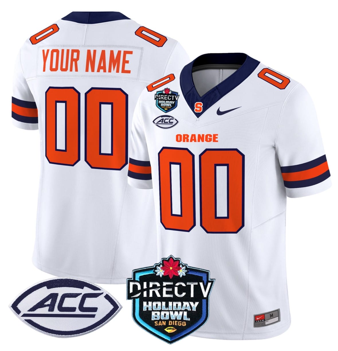Custom Syracuse Orange Jersey Name, Number 2025 Holiday Bowl Patch Football Stitched - Image 2