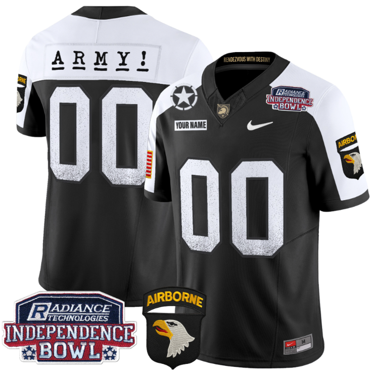 Custom Army Black Knights Jersey Independence Bowl Patch 2024 Vapor Stitched Football