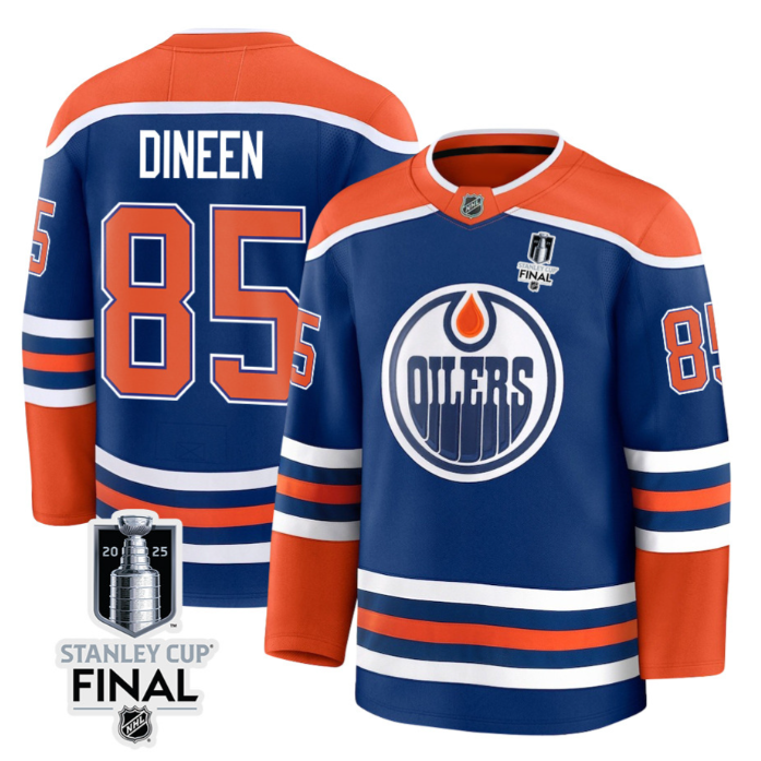 Cam Dineen Jersey 85 Edmonton Oilers 2025 Stanley Cup Final Home Breakaway Stitched Hockey - Image 2