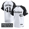 Carlos Santana Jersey #41 Cleveland Indians Gothic Iron Edition Stitched Baseball