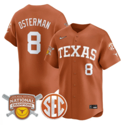 Alternative view of Cat Osterman Jersey #8 Texas Longhorns 2025 National Champions Stitched Baseball