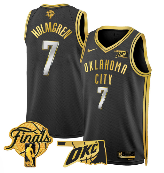 Chet Holmgren Jersey # 7 Oklahoma City Thunder 2025 Finals Swingman 24-25 City Stitched Basketball - Image 4