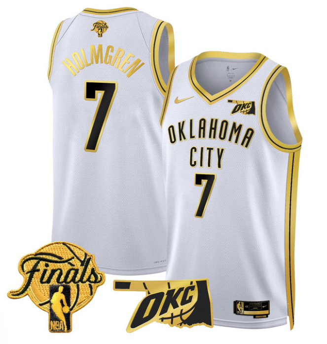 Chet Holmgren Jersey # 7 Oklahoma City Thunder 2025 Finals Swingman 24-25 City Stitched Basketball - Image 2