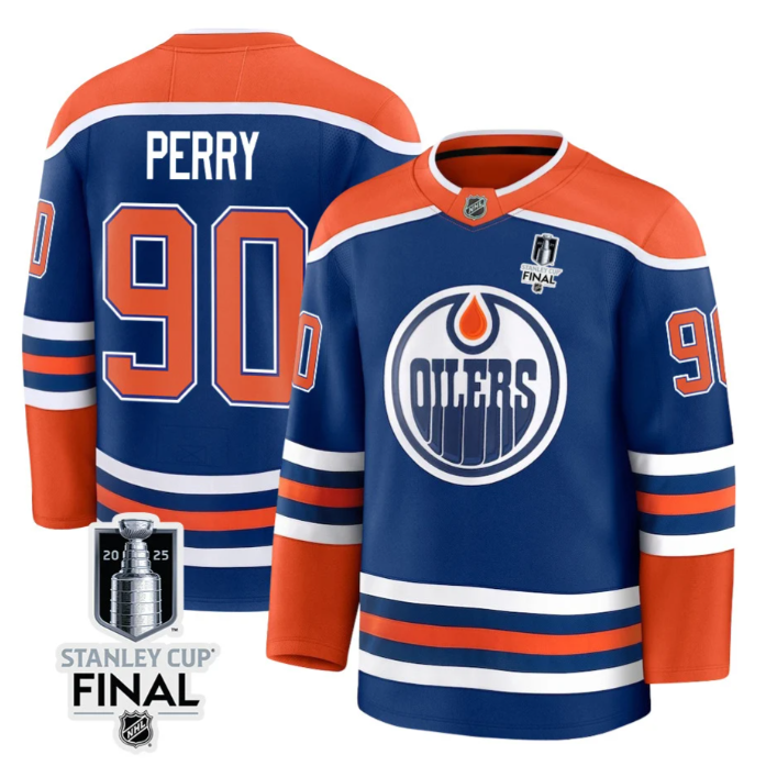 Corey Perry Jersey 90 Edmonton Oilers 2025 Stanley Cup Final Home Breakaway Stitched Hockey - Image 2