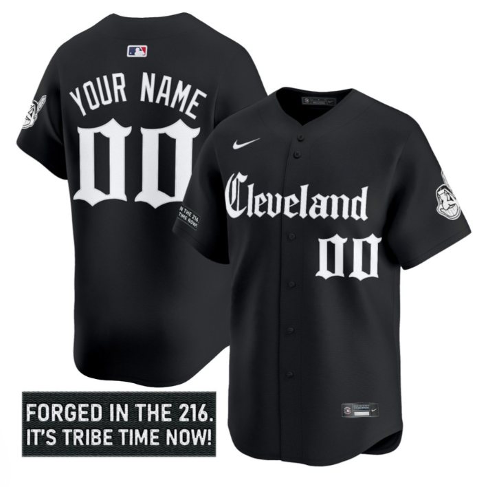 Custom Cleveland Indians Jersey Gothic Iron Edition Alternate Stitched Baseball - Image 3