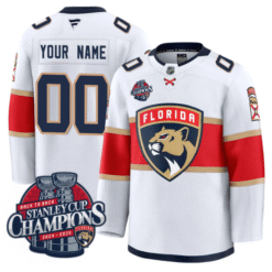 Alternative view of Custom Florida Panthers Jersey 2025 Stanley Cup Back To Back Champions Stitched Hockey