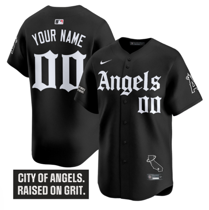 Custom Los Angeles Angels Jersey Gothic Halo Edition Alternate Stitched Baseball - Image 3