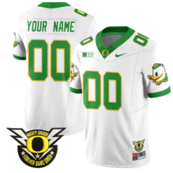 Alternative view of Custom Oregon Duck Jersey Name, Number Forever Gang Green Stitched Football