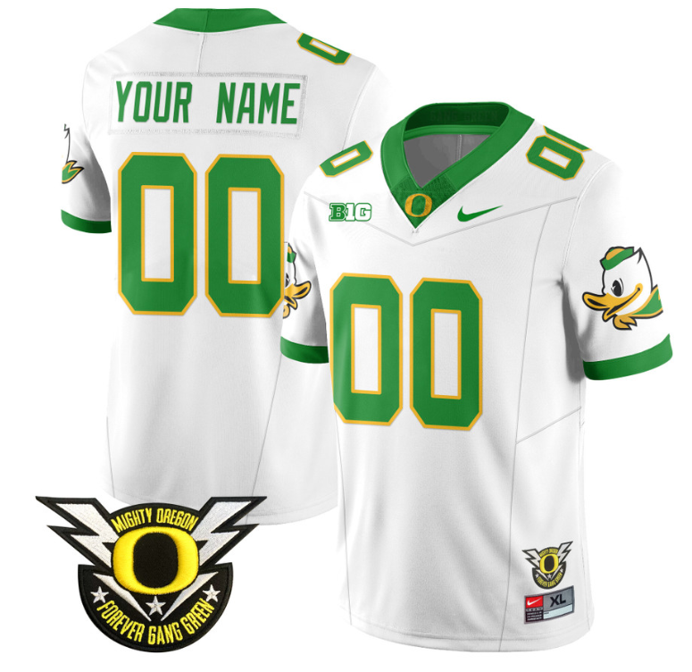 Custom Oregon Duck Jersey Name, Number Forever Gang Green Stitched Football - Image 2