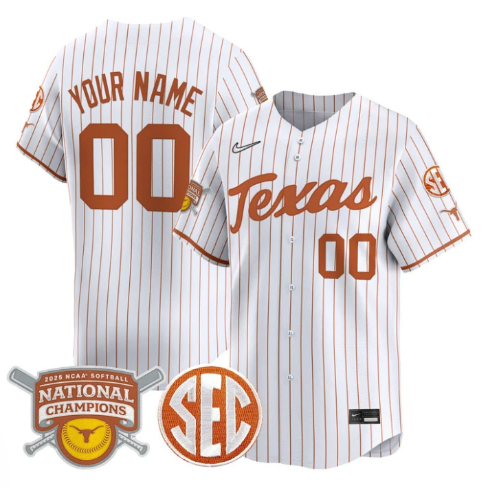 Custom Texas Longhorns Jersey 2025 National Championsn Stitched Baseball - Image 4