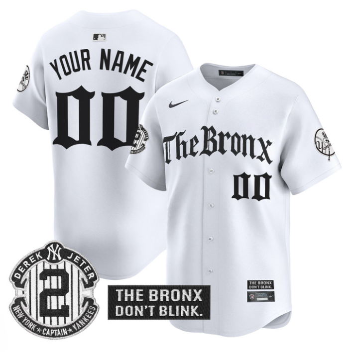 Custom Yankees Jersey The Bronx Gothic Ink Drop Edition Alternate Stitched Baseball - Image 2