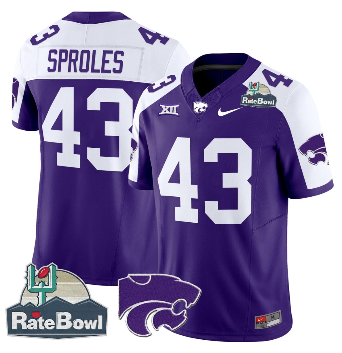 Darren Sproles Jersey #43 Kansas State Wildcats 2025 Rate Bowl Patch Football Stitched - Image 4
