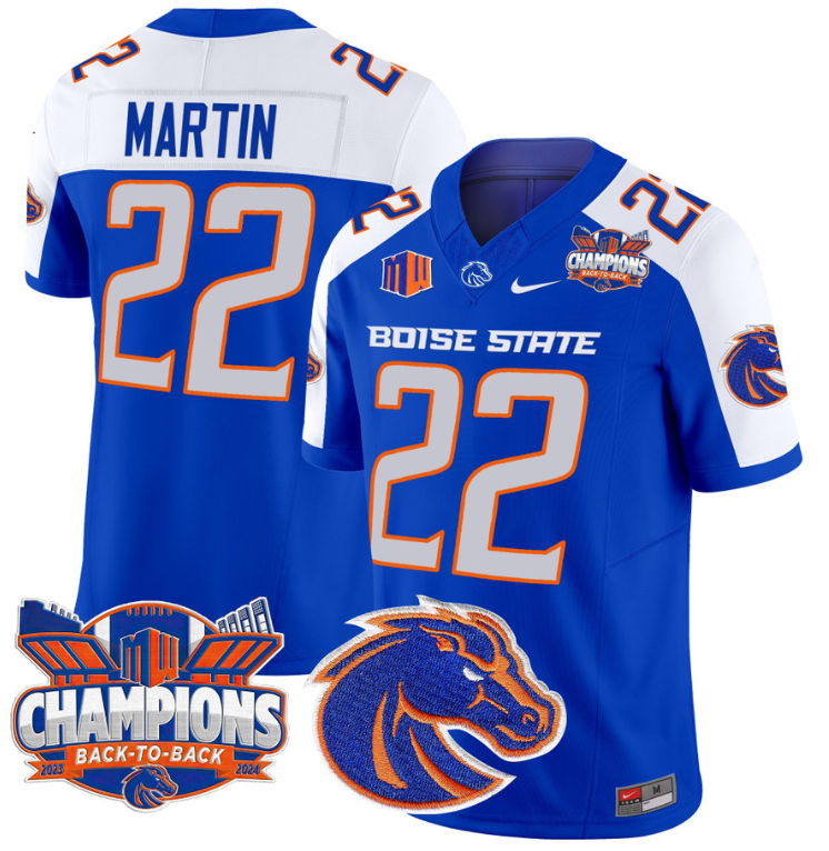 Doug Martin Jersey #22 Boise State Broncos Back To Back Champions Stitched Football - Image 4