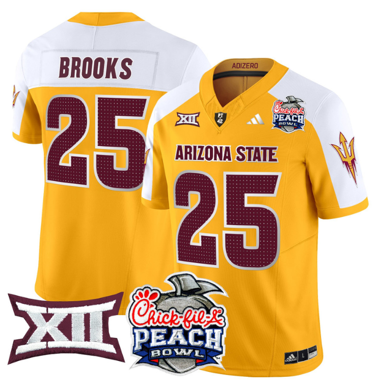 DeCarlos Brooks Jersey #25 Arizona State Sun Devils 2025 Peach Bowl Stitched Football - Image 5