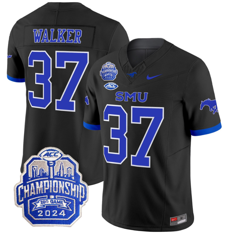 Doak Walker Jersey #37 SMU Mustangs 2024 ACC Championship Patch V2 Stitched Football - Image 7