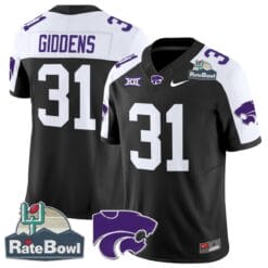 DJ Giddens Jersey #31 Kansas State Wildcats 2025 Rate Bowl Patch Football Stitched