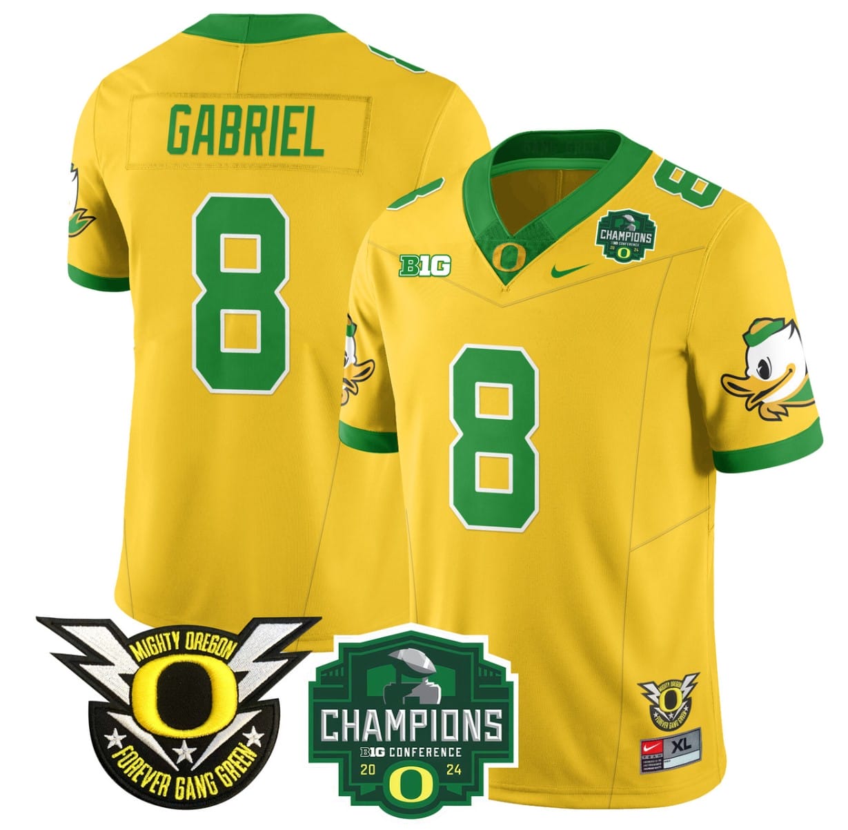 Dillon Gabriel Jersey #8 Oregon Ducks 2024 Big Ten Champions Football Stitched - Image 2