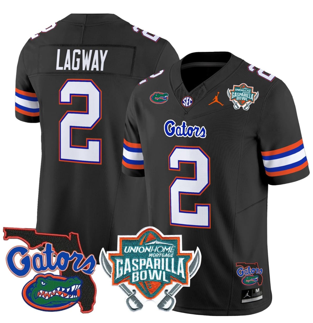 DJ Lagway Jersey #2 Florida Gators 2025 Gasparilla Bowl Patch Football Stitched - Image 5
