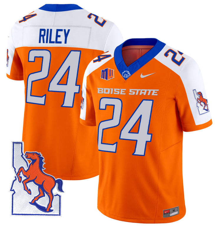 Dylan Riley Jersey #24 Boise State Broncos 2024 Home Patch Vapor Stitched Football - Image 11