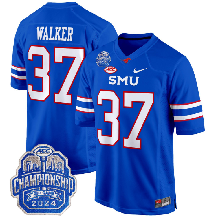 Doak Walker Jersey #37 SMU Mustangs 2024 ACC Championship Patch V2 Stitched Football - Image 5