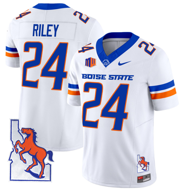 Dylan Riley Jersey #24 Boise State Broncos 2024 Home Patch Vapor Stitched Football - Image 7
