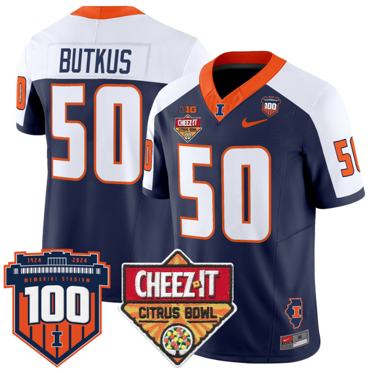 Dick Butkus Jersey #50 Illinois Fighting 2025 Cheez-It Citrus Bowl Stitched Football