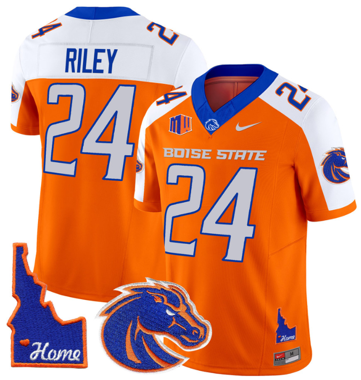 Dylan Riley Jersey #24 Boise State Broncos 2024 Home Patch Vapor Stitched Football - Image 6