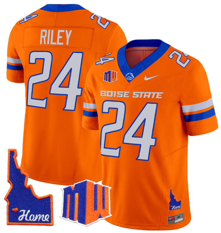 Dylan Riley Jersey #24 Boise State Broncos 2024 Home Patch Vapor Stitched Football - Image 5