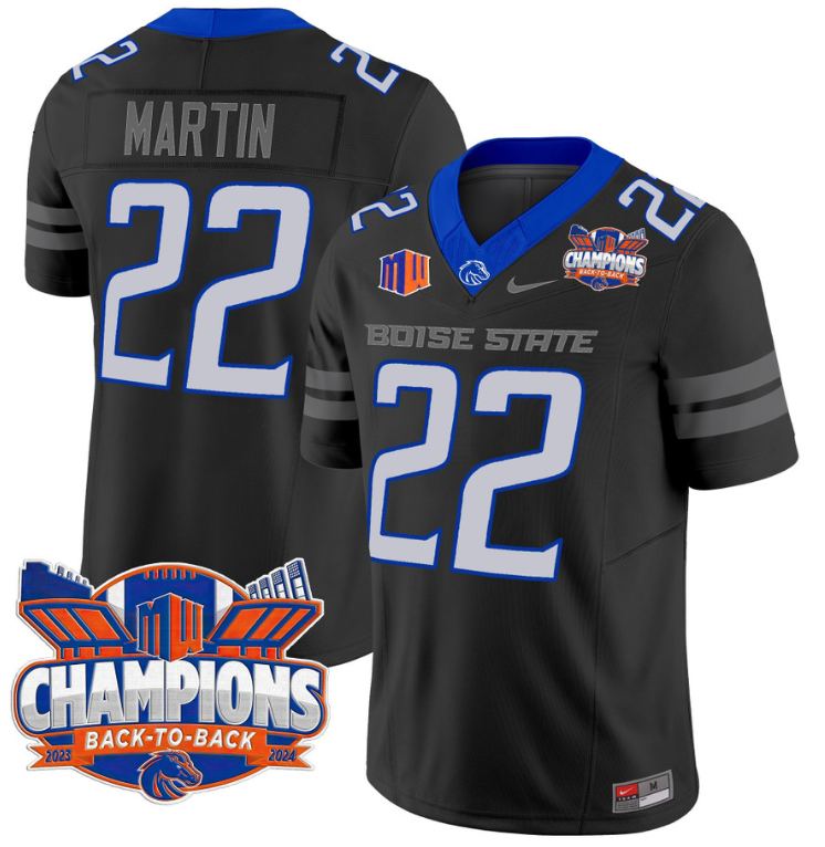 Doug Martin Jersey #22 Boise State Broncos Back To Back Champions Stitched Football