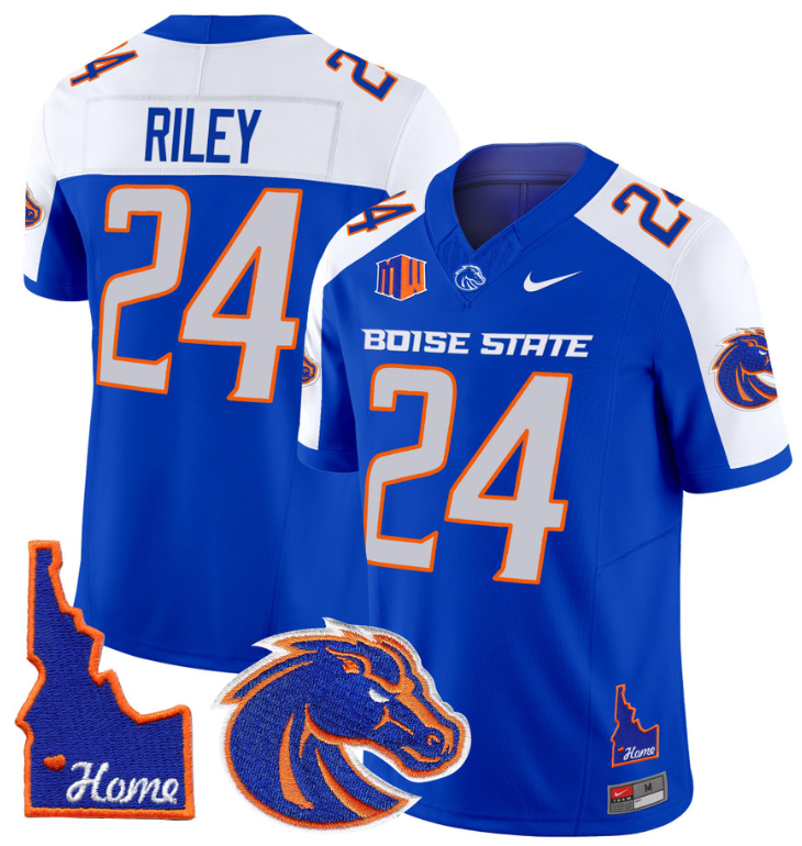 Dylan Riley Jersey #24 Boise State Broncos 2024 Home Patch Vapor Stitched Football - Image 4