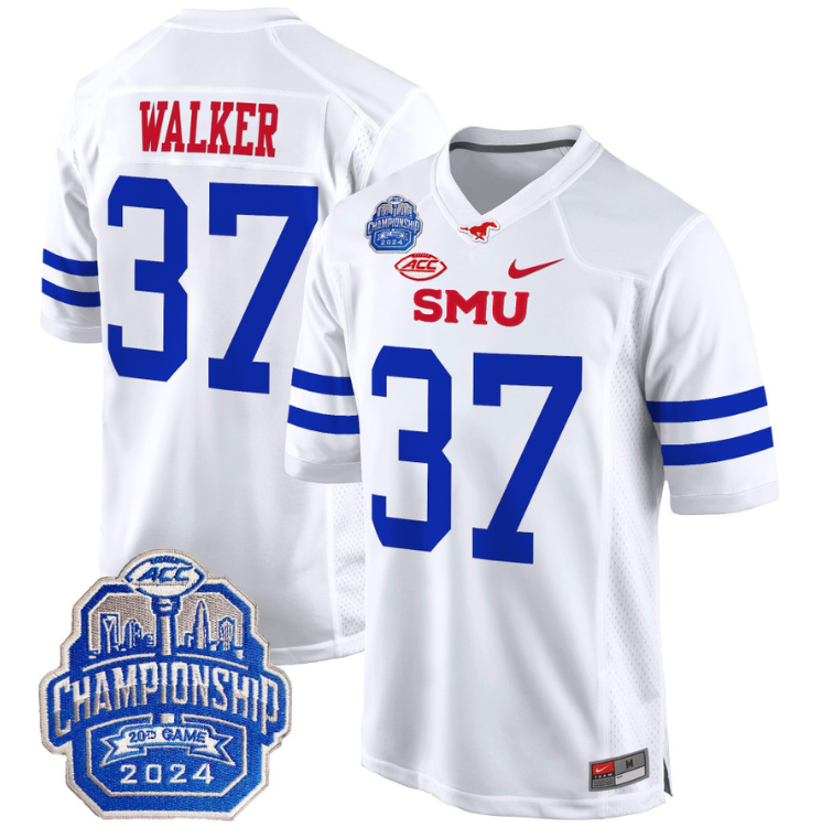 Doak Walker Jersey #37 SMU Mustangs 2024 ACC Championship Patch V2 Stitched Football - Image 2