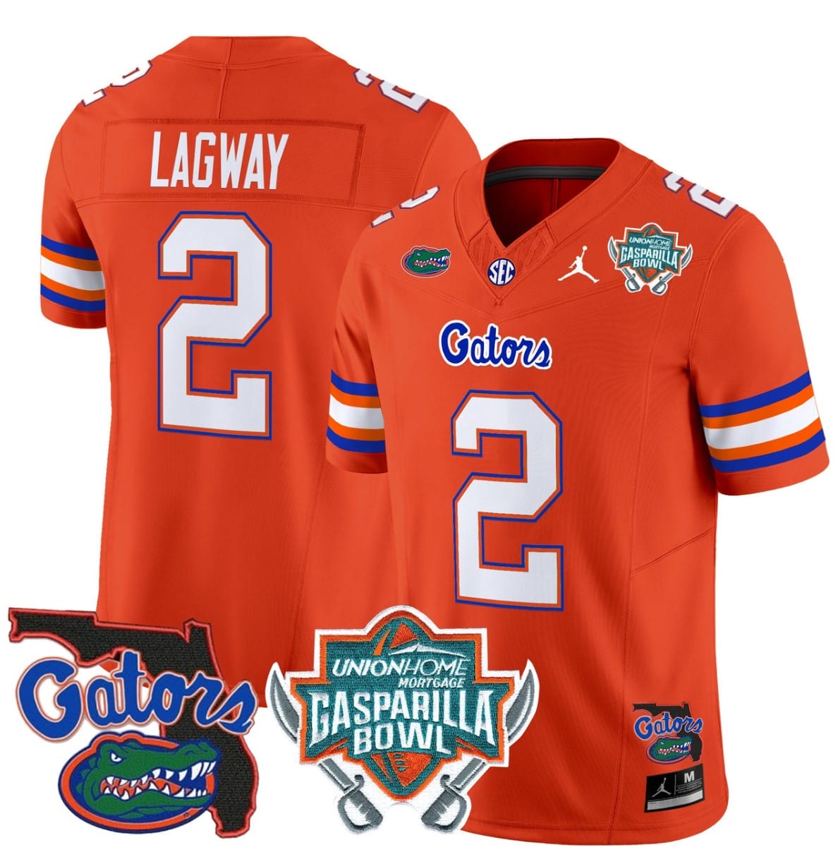 DJ Lagway Jersey #2 Florida Gators 2025 Gasparilla Bowl Patch Football Stitched - Image 4