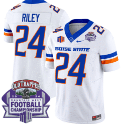 Alternative view of Dylan Riley Jersey #24 Boise State Broncos 2024 Championship Vapor Stitched Football