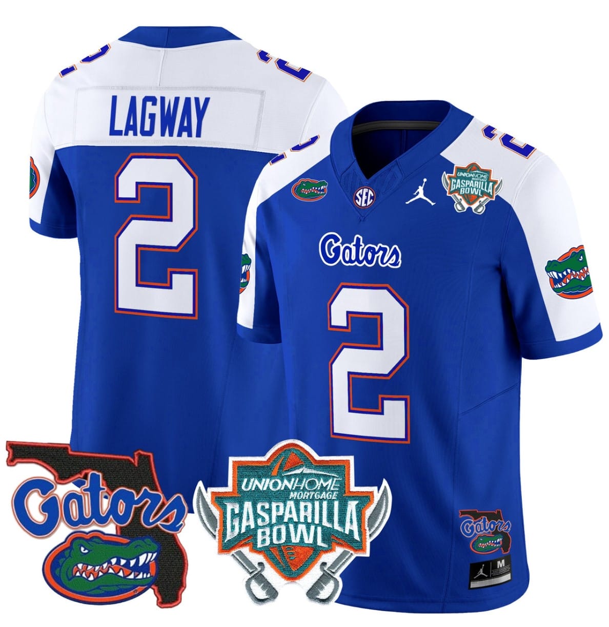 DJ Lagway Jersey #2 Florida Gators 2025 Gasparilla Bowl Patch Football Stitched - Image 3