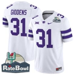 Alternative view of DJ Giddens Jersey #31 Kansas State Wildcats 2025 Rate Bowl Patch Football Stitched