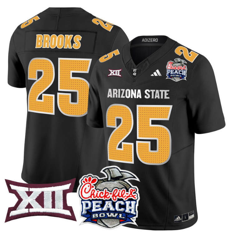 DeCarlos Brooks Jersey #25 Arizona State Sun Devils 2025 Peach Bowl Stitched Football - Image 6