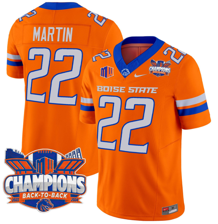 Doug Martin Jersey #22 Boise State Broncos Back To Back Champions Stitched Football - Image 5