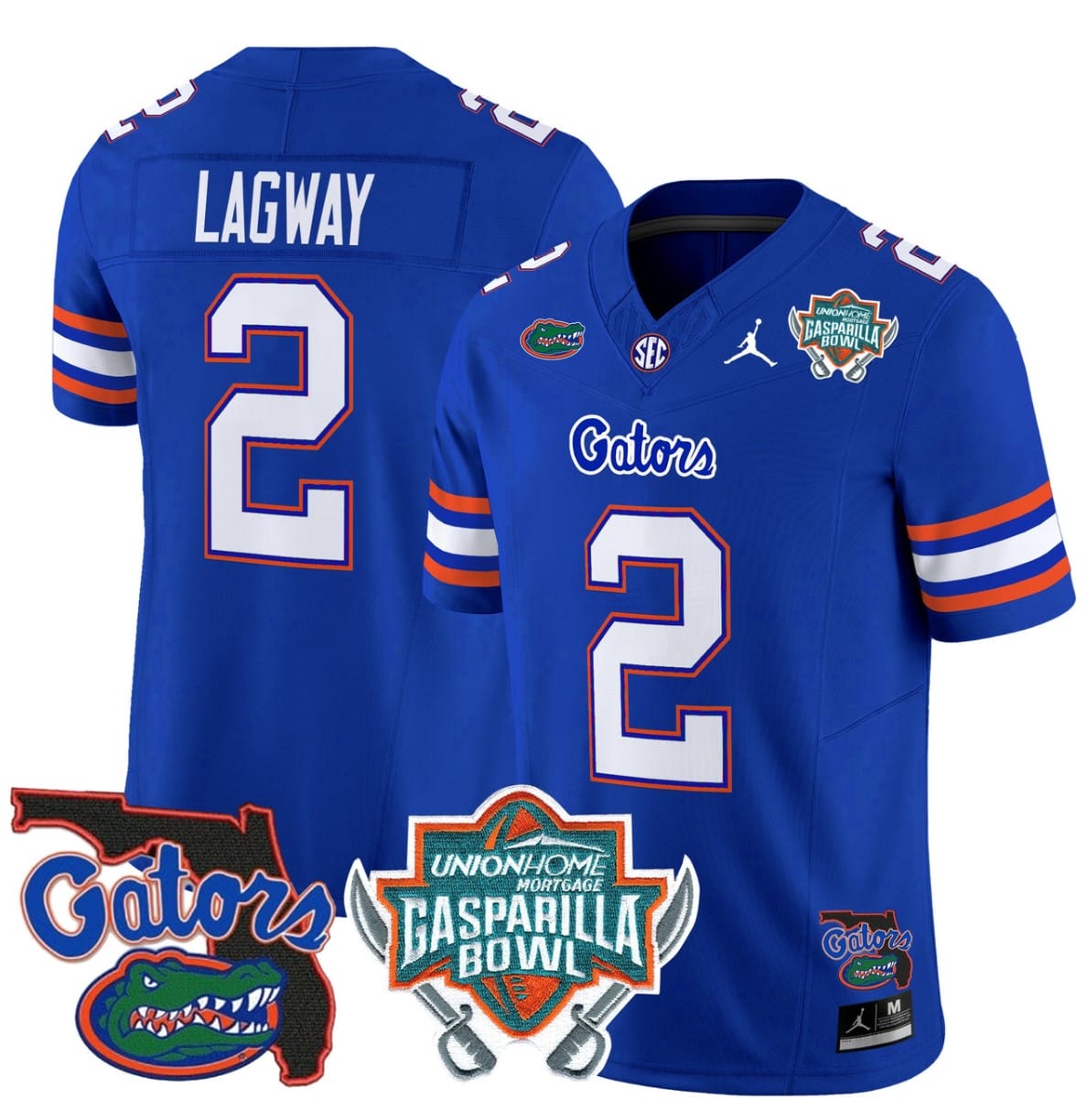 DJ Lagway Jersey #2 Florida Gators 2025 Gasparilla Bowl Patch Football Stitched - Image 2