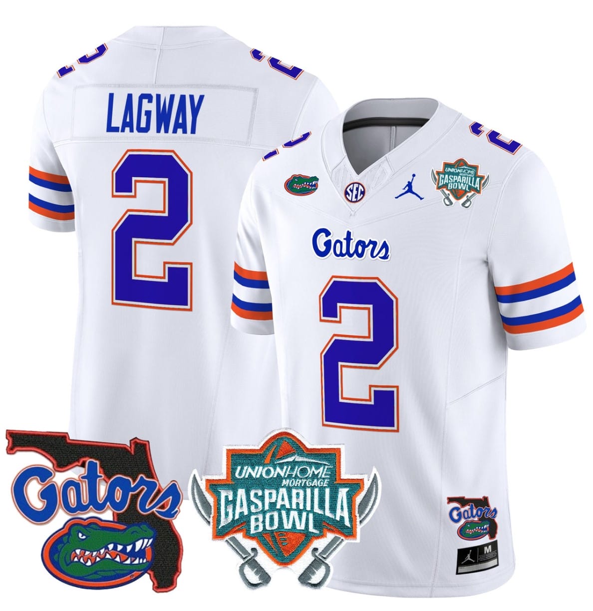 DJ Lagway Jersey #2 Florida Gators 2025 Gasparilla Bowl Patch Football Stitched - Image 6