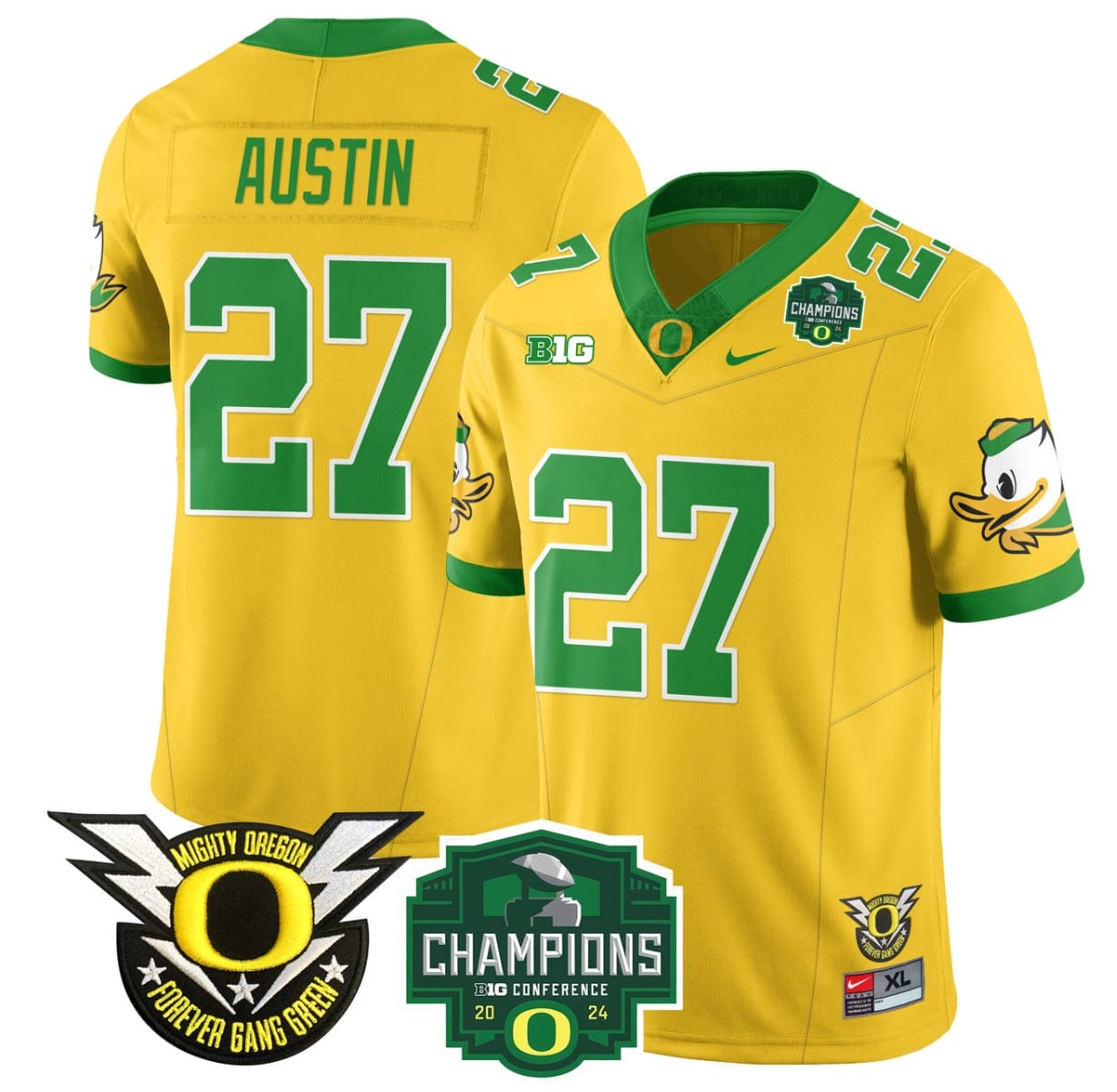 Daylen Austin Jersey #27 Oregon Ducks 2024 Big Ten Champions Football Stitched - Image 2