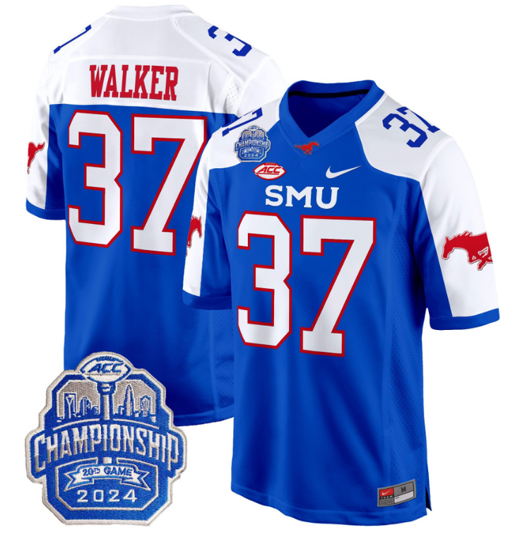 Doak Walker Jersey #37 SMU Mustangs 2024 ACC Championship Patch V2 Stitched Football - Image 6